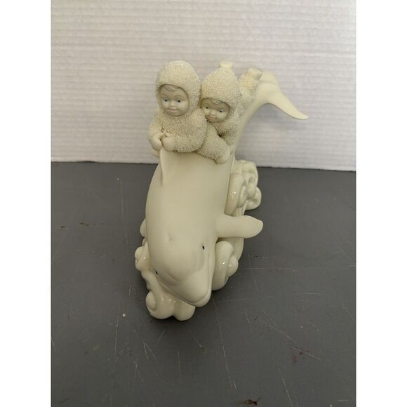 Department 56 Snow Babies " Ride The Waves" Retired Figurine H7" X L10" EUC - Picture 3 of 7